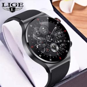 LIGE BW0382 ECG PPG NFC Bluetooth Call Men AMOLED Multifunctional Screen Sport Smartwatch