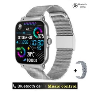 LIGE Full Touch Screen Fitness Tracker Bluetooth Multifunctional Smart Watch GT30 Silver