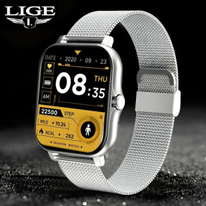 Lige full touch bluetooth calling multifunctional smartwatch gt20 silver