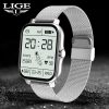 Lige full touch bluetooth calling multifunctional smartwatch gt20 silver