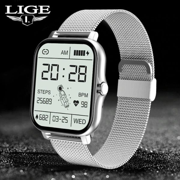 Lige full touch bluetooth calling multifunctional smartwatch gt20 silver