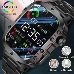 LIGE Bluetooth Calling Rugged Smartwatch Hello Black