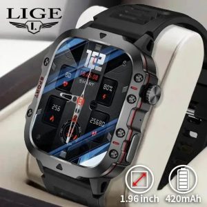 LIGE Bluetooth Calling Rugged Smartwatch Hello Black