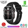 LIGE Bluetooth Calling Rugged Smartwatch Hello Black