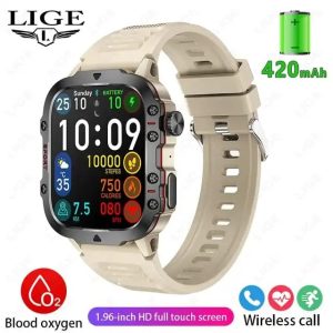 LIGE Bluetooth Calling Rugged Smartwatch Hello White