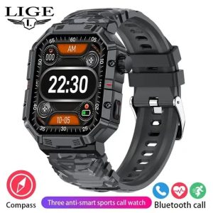 LIGE Military Grade Rugged Triple Defense Smartwatch BW55 Black