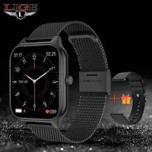 Lige 1.83 Inch Full Touch Color Screen fitness tracker bluetooth multifunctional smart watch GT40