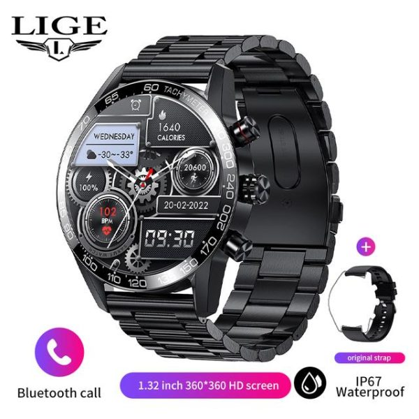 2025 LIGE BW0408 Original AMOLED HD Bluetooth Call Smartwatch