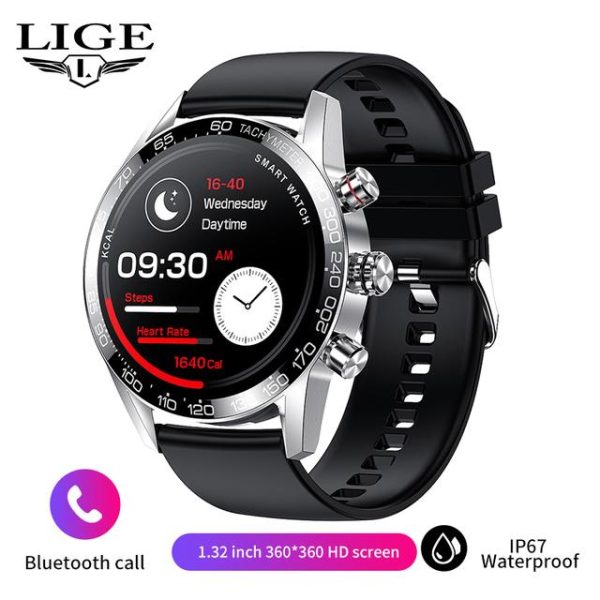 2025 LIGE BW0408 Original AMOLED HD Bluetooth Call Smartwatch Silver