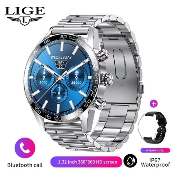 2025 LIGE BW0408 Original AMOLED HD Bluetooth Call Smartwatch Silver