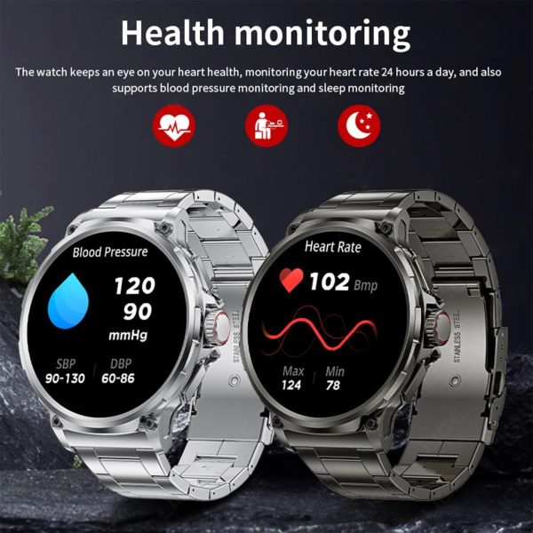 LIGE New 710mAh Large Capacity Battery Smart Watch Men Outdoor Sports Health Tracking Waterproof Smart Bracelet Bluetooth Call Rugged Smart Watch 2025