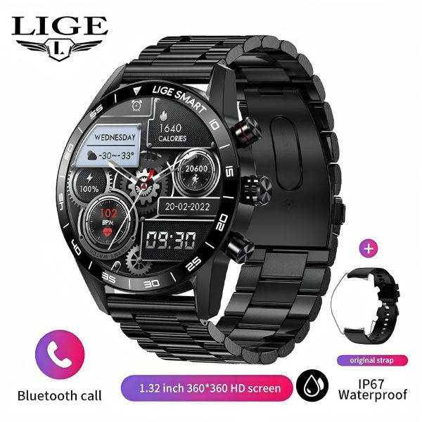 2025 LIGE BW0408 Original AMOLED HD Bluetooth Call Smartwatch