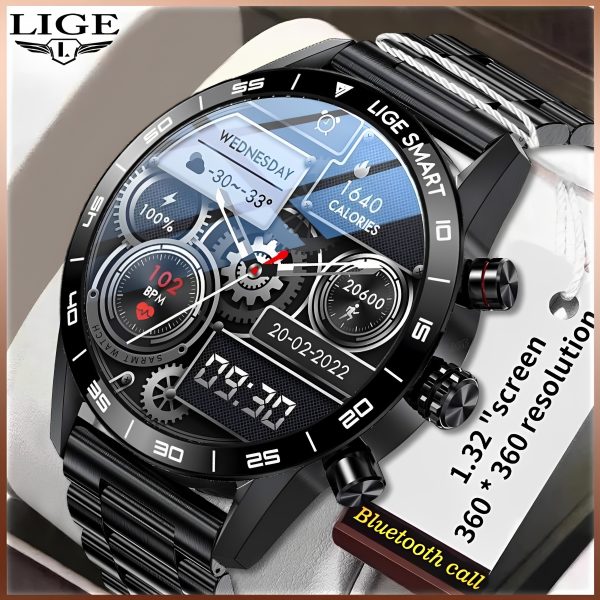 2025 LIGE BW0408 Original AMOLED HD Bluetooth Call Smartwatch