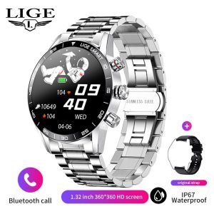 2025 LIGE BW0408 Original AMOLED HD Bluetooth Call Smart watch