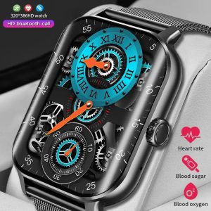 New 2.02-inch curved screen Sports Mens Smart Watch Bluetooth call blood glucose monitoring