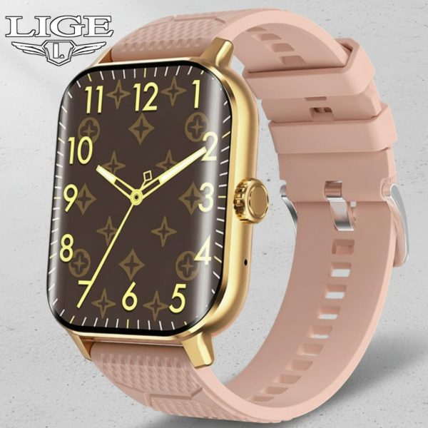 New 2.02-inch curved screen Sports Men's Smart Watch Bluetooth call blood glucose monitoring (Golden)