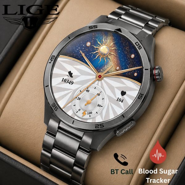 Blood Sugar Monitoring Smartwatch with Bluetooth Calling | Super AMOLED Display | Full Waterproof.