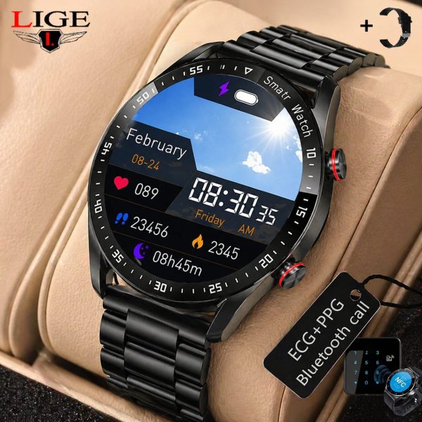 Luxury Design Bluetooth Calling Smartwatch | ECG+PPG Health Monitor, Heart Rate, Blood Pressure, Full Touch Display