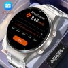 New Noninvasive Blood Gloucose ECG+PPG Men Heart Rate Blood Oxygen Health Waterproof Sport Smartwatch Silver