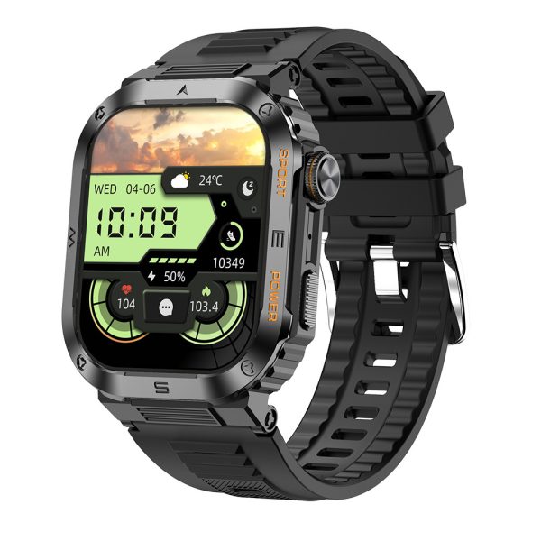 Premium Rugged Smartwatch with Bluetooth Call & AMOLED Display – Full Metal Design Health Tracking Long Battery Backup