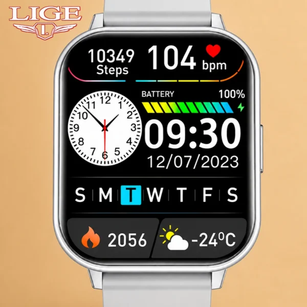 LIGE Alpha Bluetooth Calling Smartwatch with HD Display and Health Tracking