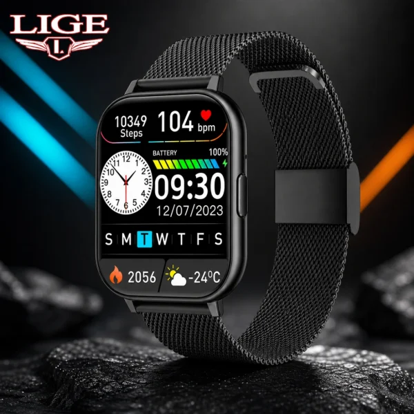 LIGE Alpha Bluetooth Calling Smartwatch with HD Display and Health Tracking