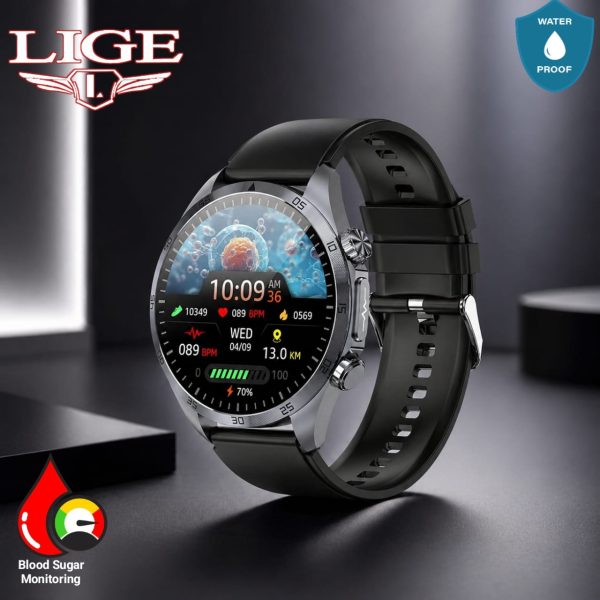 LIGE Original Blood Sugar Monitoring Smartwatch 100% Waterproof Sports Watch.
