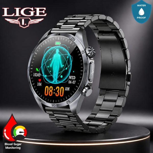 LIGE Original Blood Sugar Monitoring Smartwatch 100% Waterproof Sports Watch.